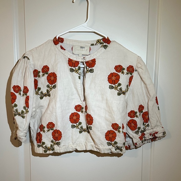 Carolina K Tops - Floral Embroidered Blouse